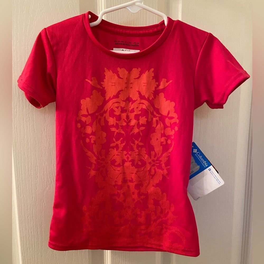 Columbia Girl's Pink Farewell City II Omni Wick Shade Graphic Tee Sz XXS 2T NWT